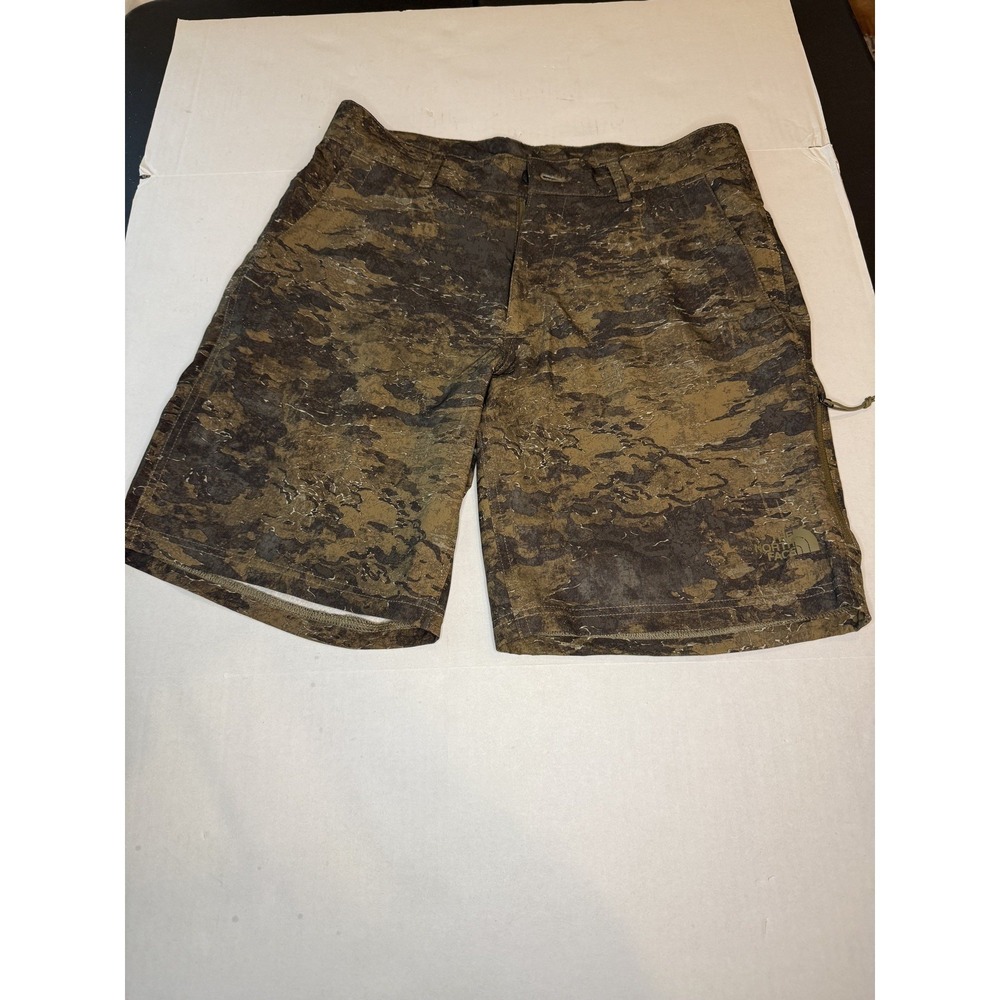 The North Face Rolling Sun Shorts 32 Reg Camo Moisture Wicking Outdoor Water Rep - Picture 1 of 8
